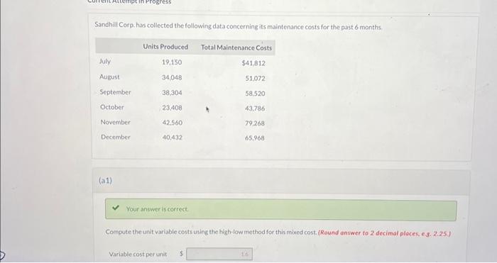 cost. Total fixed costs $ Your answer is incorrect. Compute the fixed