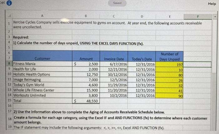  help please with formulas, rather than simply putting the numbers. cel