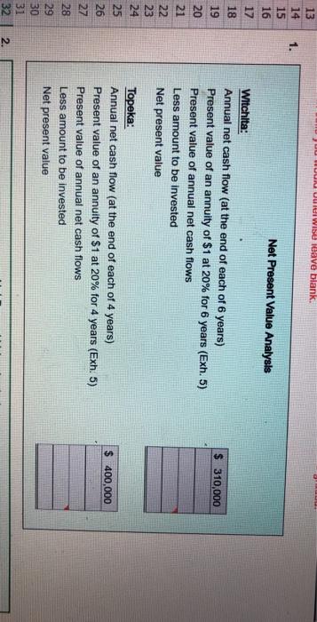 investments OBJ. 3, 4 The estimated net cash flows from each site