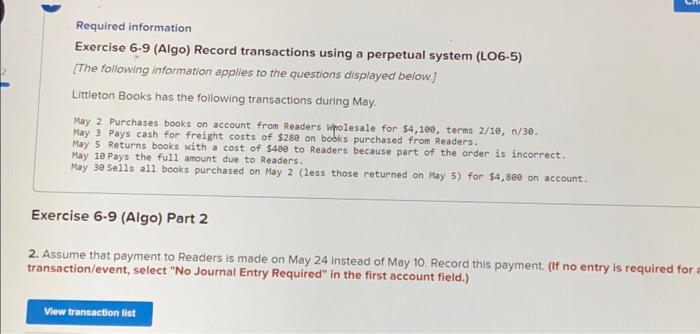 (LO6-5) [The following information applies to the questions displayed below.] Littleton Books