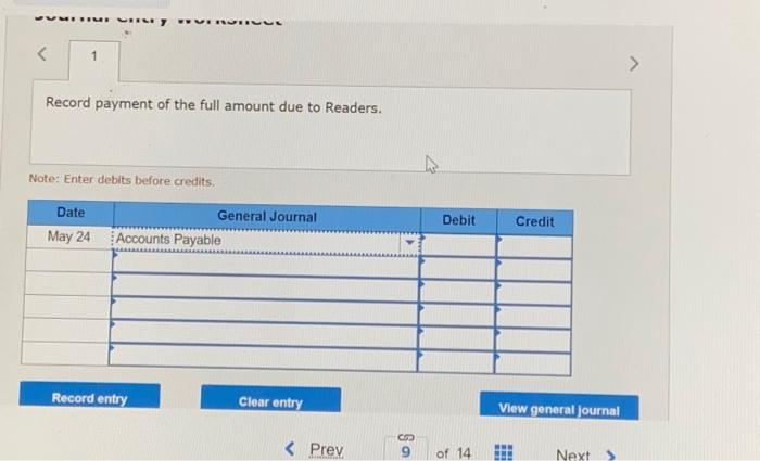 has the following transactions during May. May 2 Purchases books on account