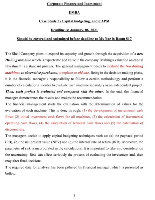 Which projects would be selected based on your investigations ? Solutions to