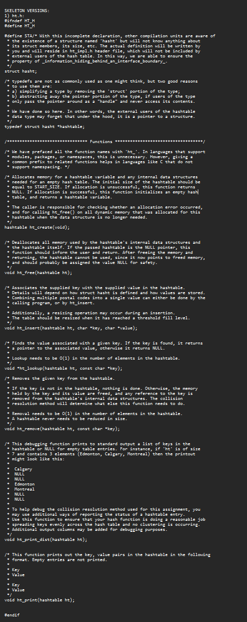  OVERVIEW In this assignment, you will implement a dictionary-like data structure