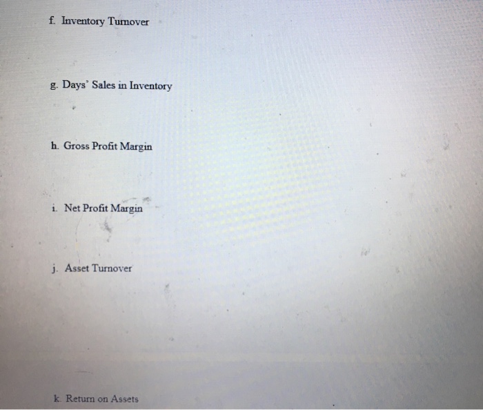 30,000 Inventory $ 15,000 $ 10,000 Prepaid Expenses $ 5,000S 1,000 Land