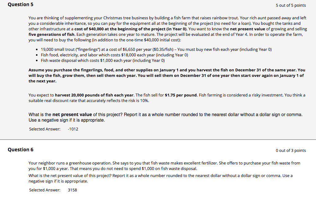 Where did I go wrong with question 6? Question 5 5 out