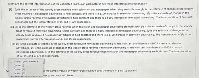 Let x represent the amount of television advertising. If required, round your