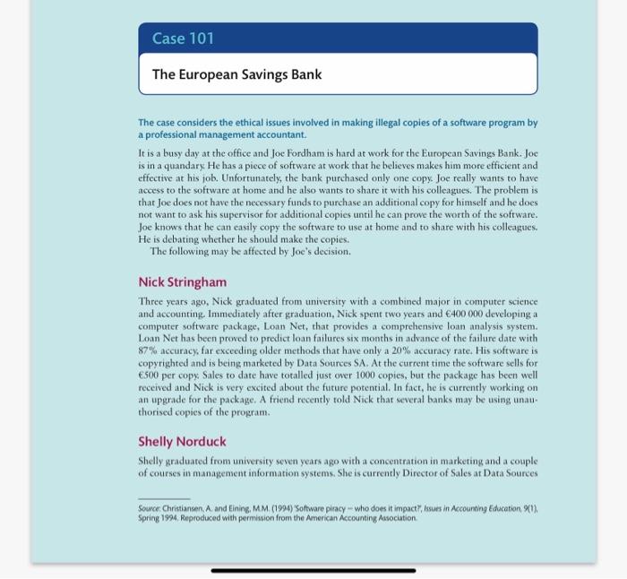 Please analyze this case study question about ethical issues using MANAGEMENT ACCOUNTING