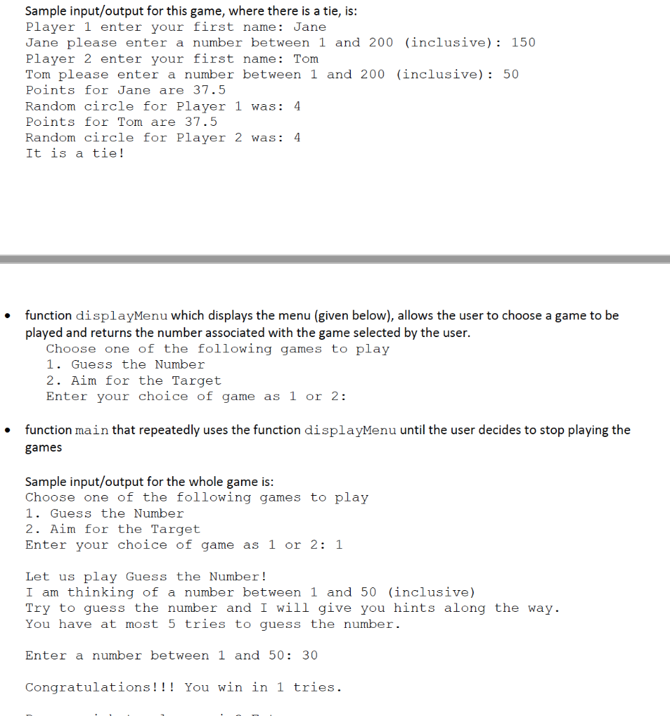 should include the following functions: function guessTheNumber which implements the number guessing