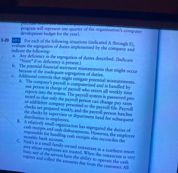  dont answer 3-20 purchase or a program will represent one quarter