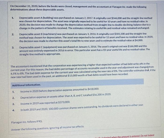  please answer the question correctly ASAP On December 31, 2020, before