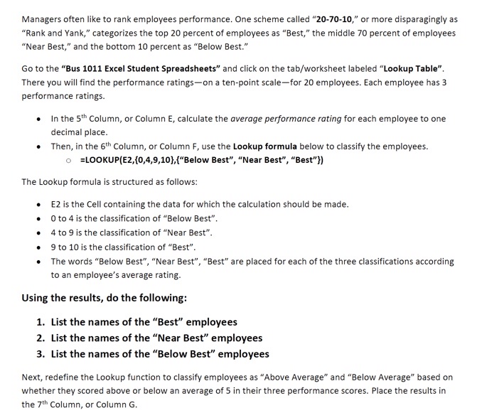  Next, redefine the Lookup function to classify employees as Above Average