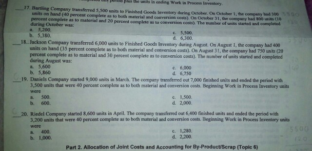  please answer number 17-20 piutu uis peribd plus the units in