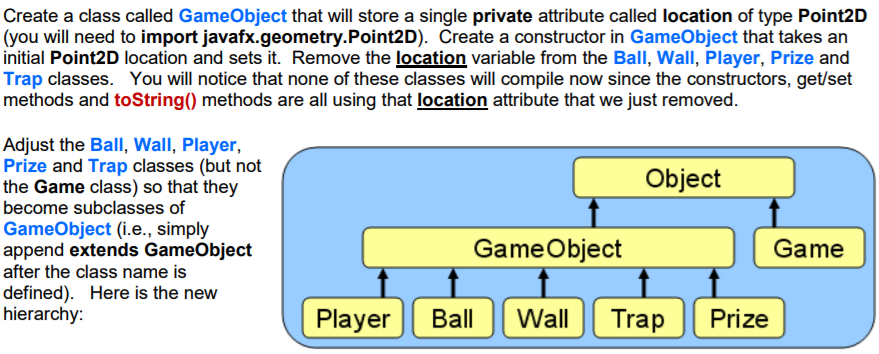 direction; private int speed; private boolean isBeingHeld; public Ball(Point2D loc) { location