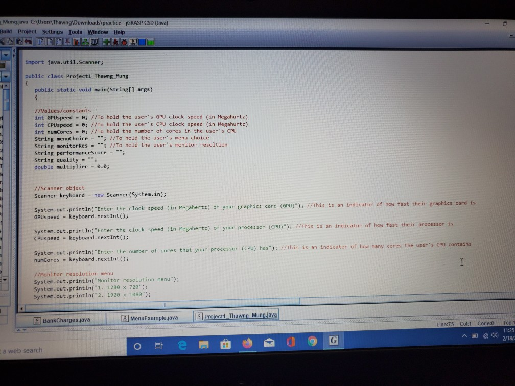 the menu options to their values to enable the menu to funtion