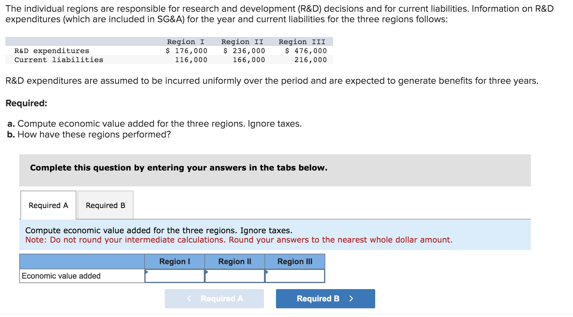 (LO 14-4) Lauderdale Corporation is organized in three geographical divisions (regions) with