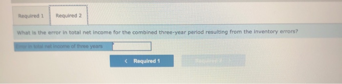 counts of Inventory. It had made the following errors: Year 1 ending