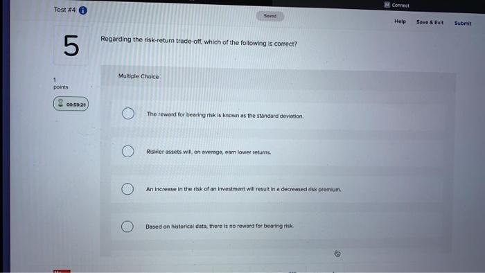  Connect Test #4 Swed Help Save & Exit Submit Regarding the