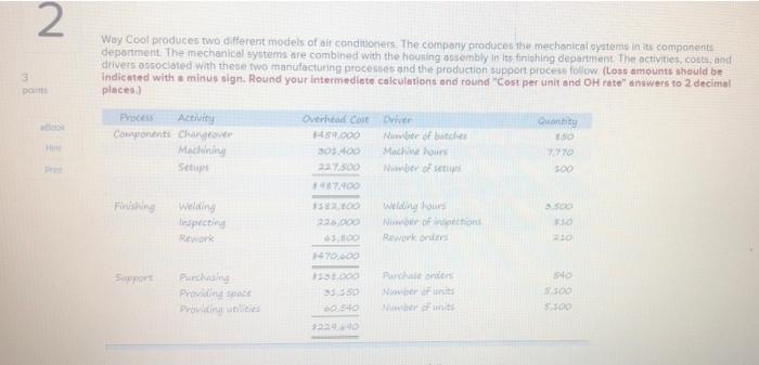 chapter 4 homework#2 2 Way Cool produces two different models of air
