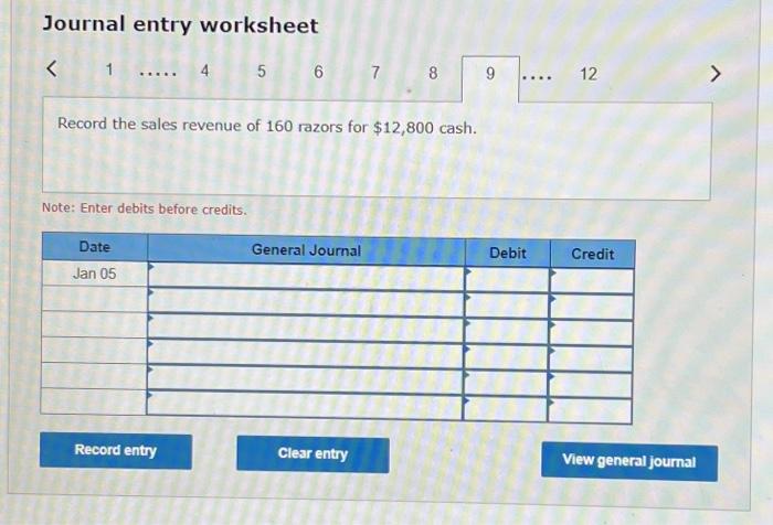 an adjusting entry. bec. 9 Replaced 16 razors that were returned under