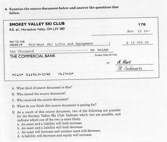  6. Examine the source document below and answer the questions that