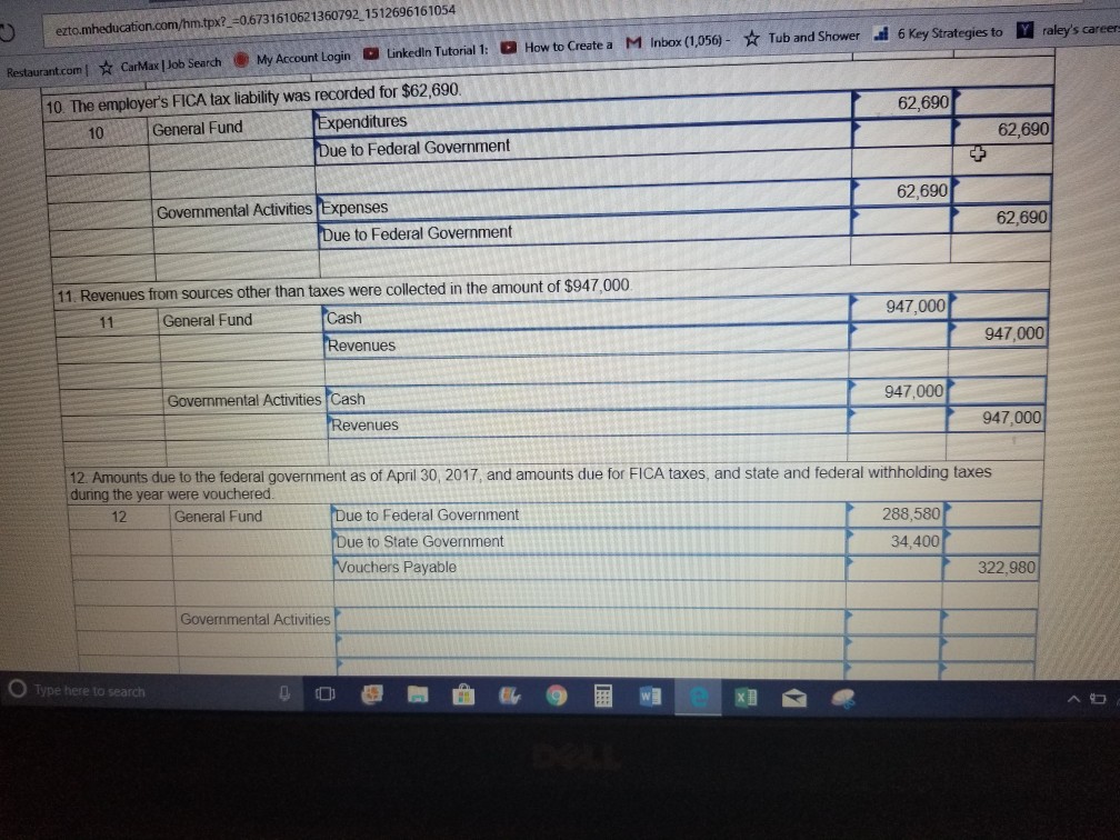 of Supplies Vouchers Payable Due to Federal Government S189,000 11.160 148,500 59,490