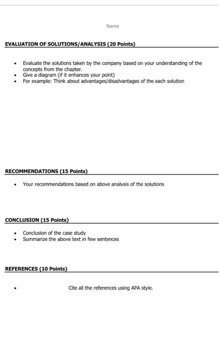 Any other fact or figure important for introducing the company. ISSUES/PROBLEMS (20