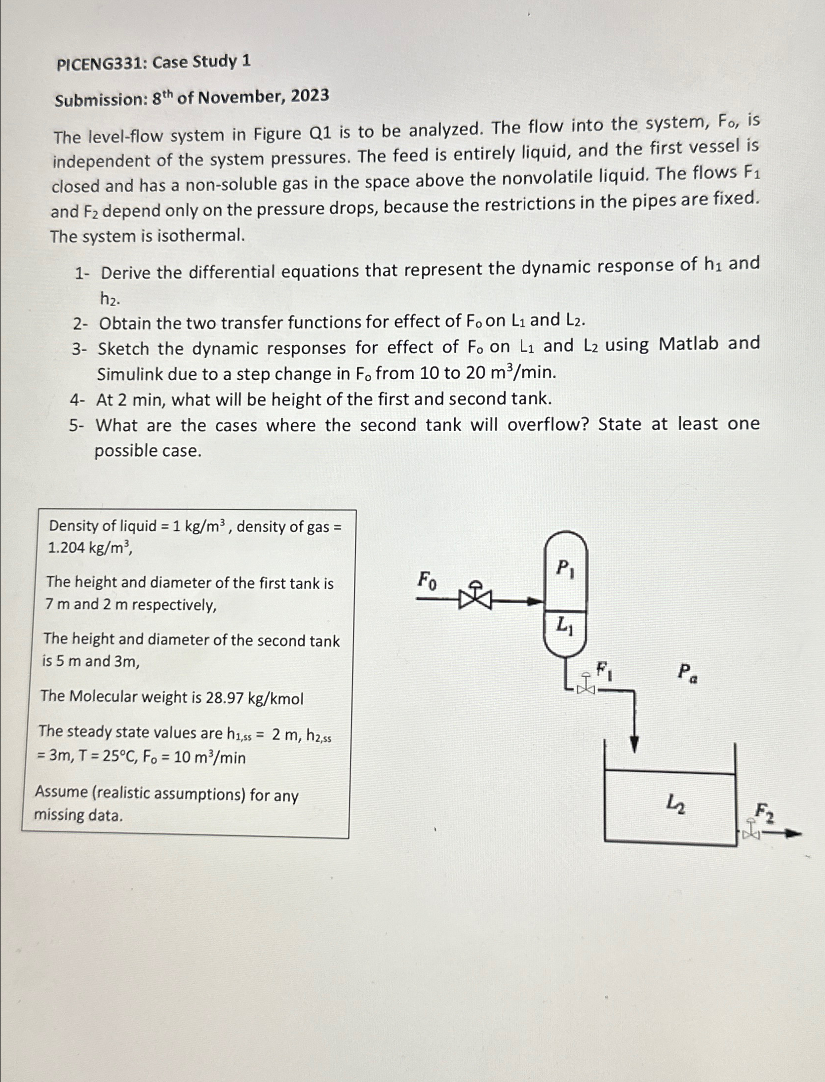  PICENG331: Case Study 1 Submission: 8th of November, 2023 The level-flow