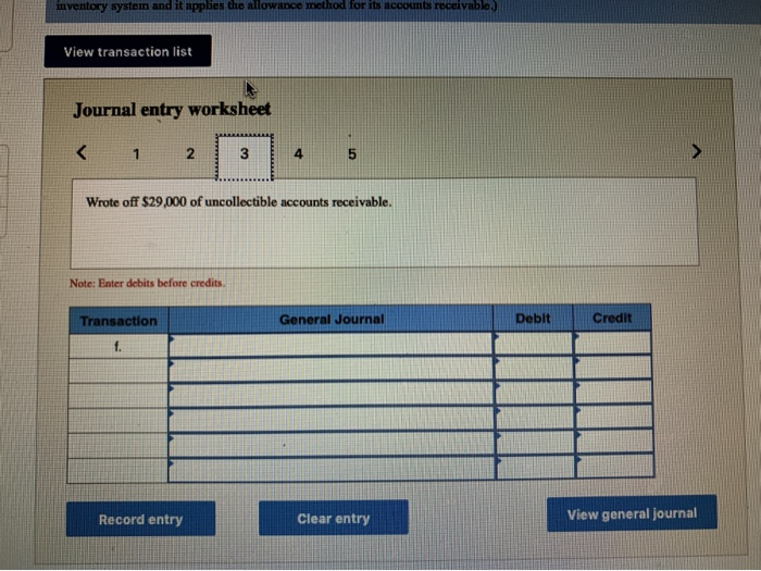 completed a number of transactions involving sales on credit, accounts receivable collections,