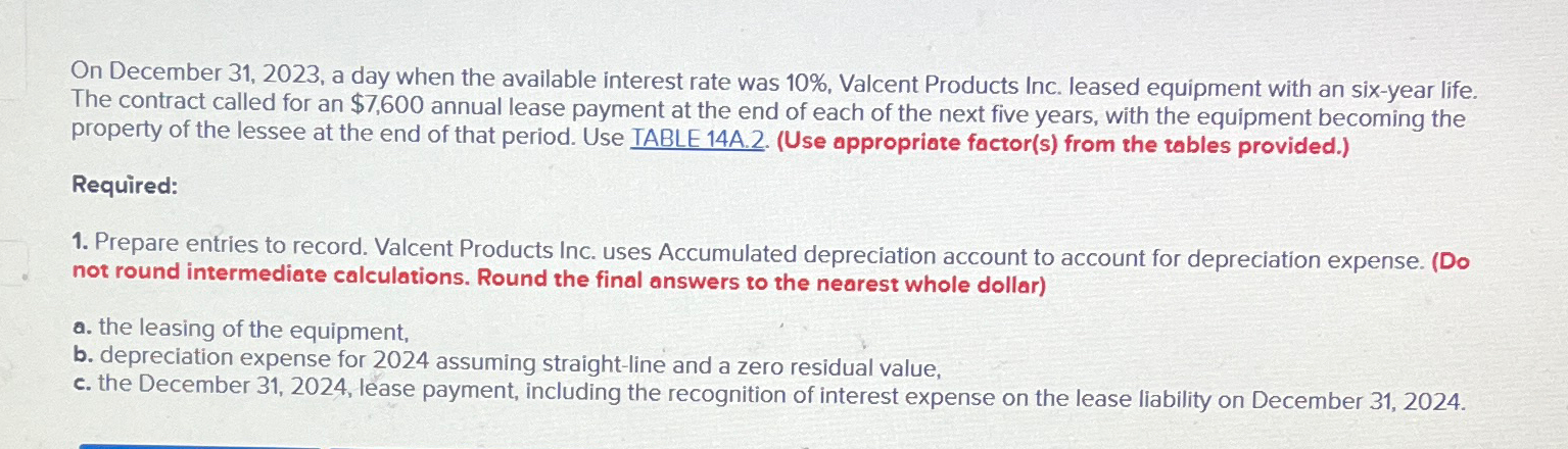  On December 31,2023, a day when the available interest rate was