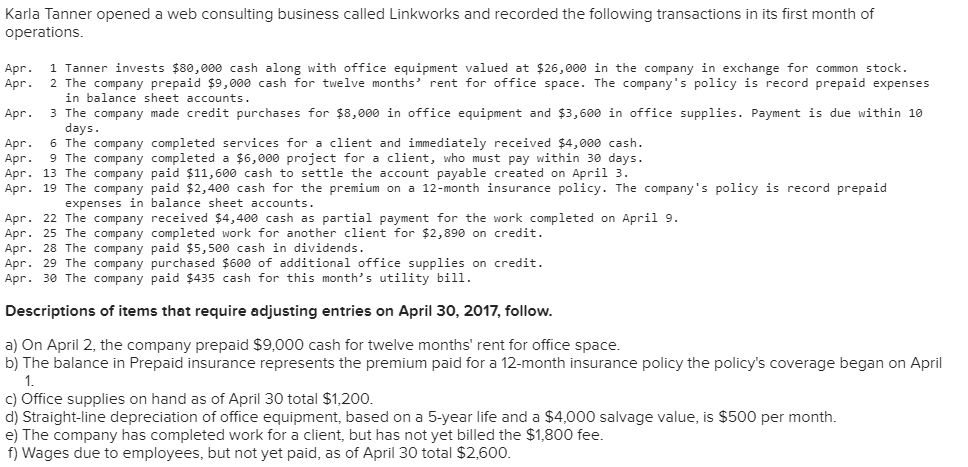 PRoject 6.0 Karla Tanner opened a web consulting business called Linkworks and