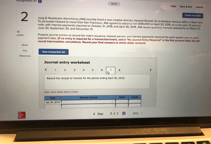 Howard Rachell, for its Madison Avenue office in New York. 10 points