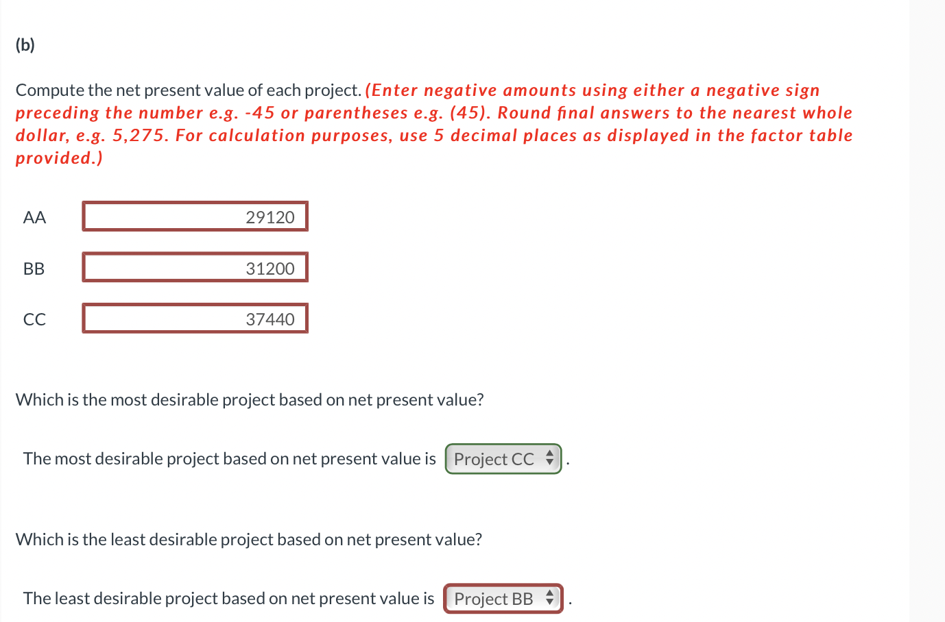 an equipment investment of $22,880. Each project will last for 3 years