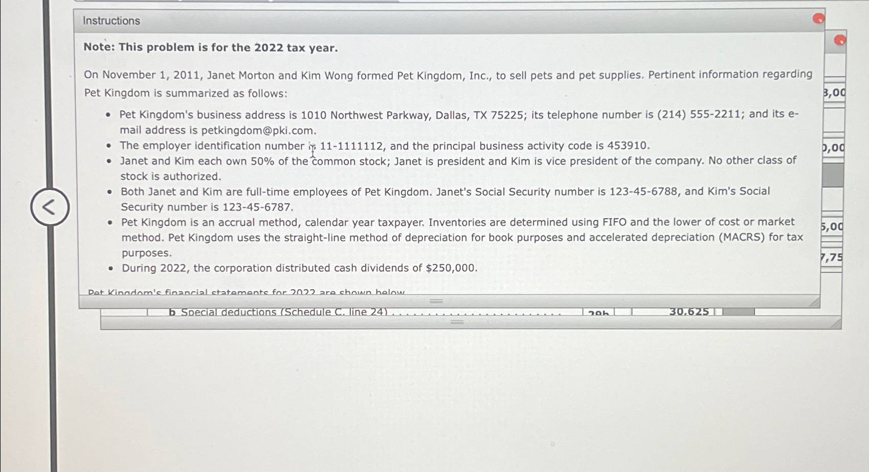  Instructions Note: This problem is for the 2022 tax year. On