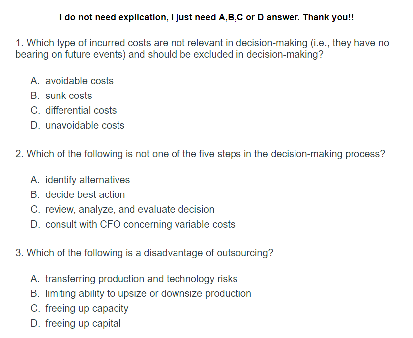  I do not need explication, I just need A,B,C or D