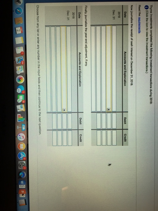 Balance Sheet (Partial) 31, 2018 to enter a loss.) Comprehensive Income Statement
