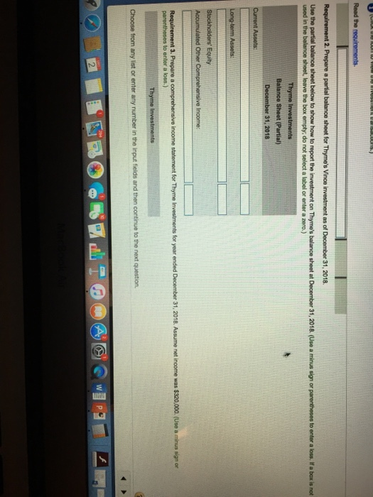 Net This Question: 20 pts 21 of 23 (19 comple Thyme Investments