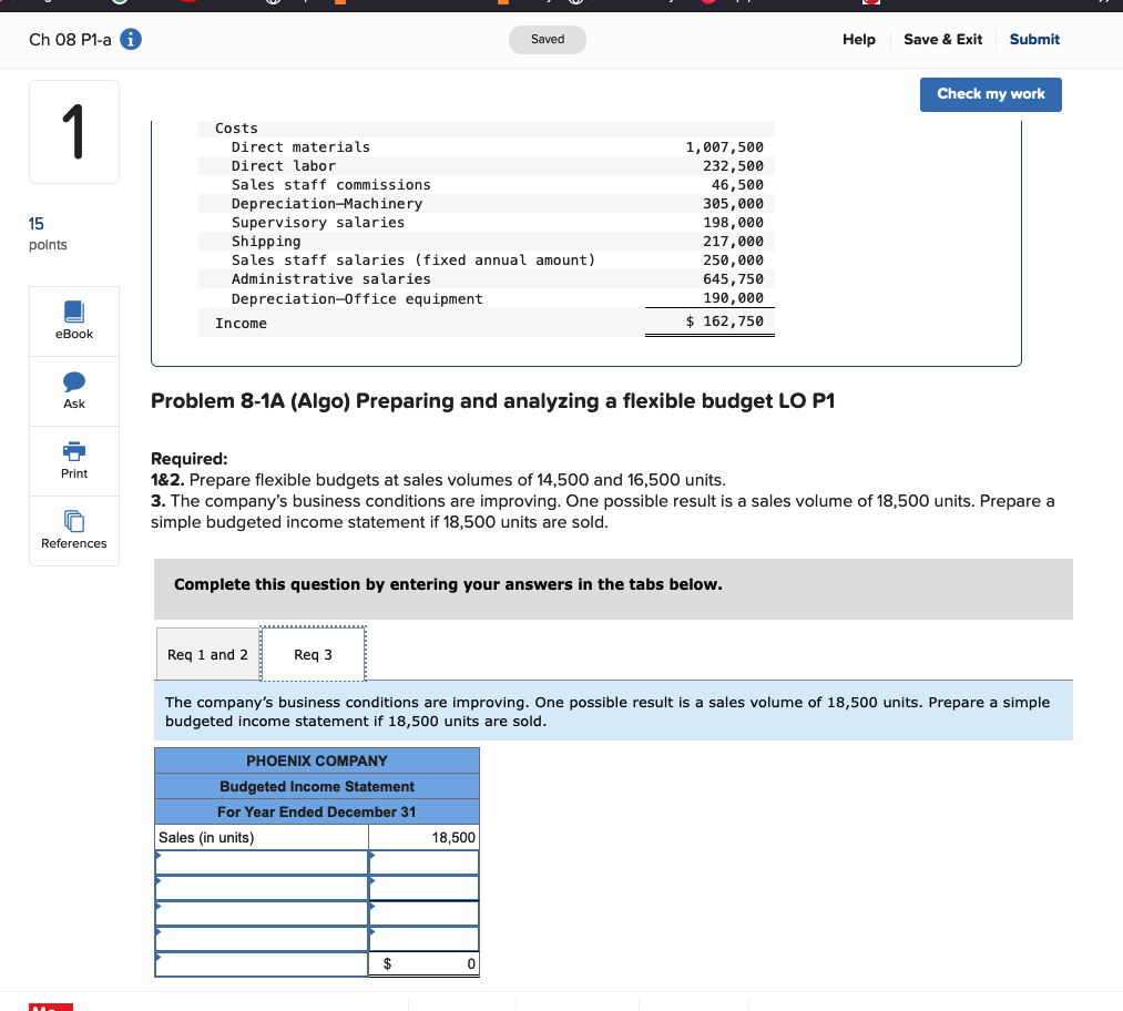 the following fixed budget. It is based on an expected production and
