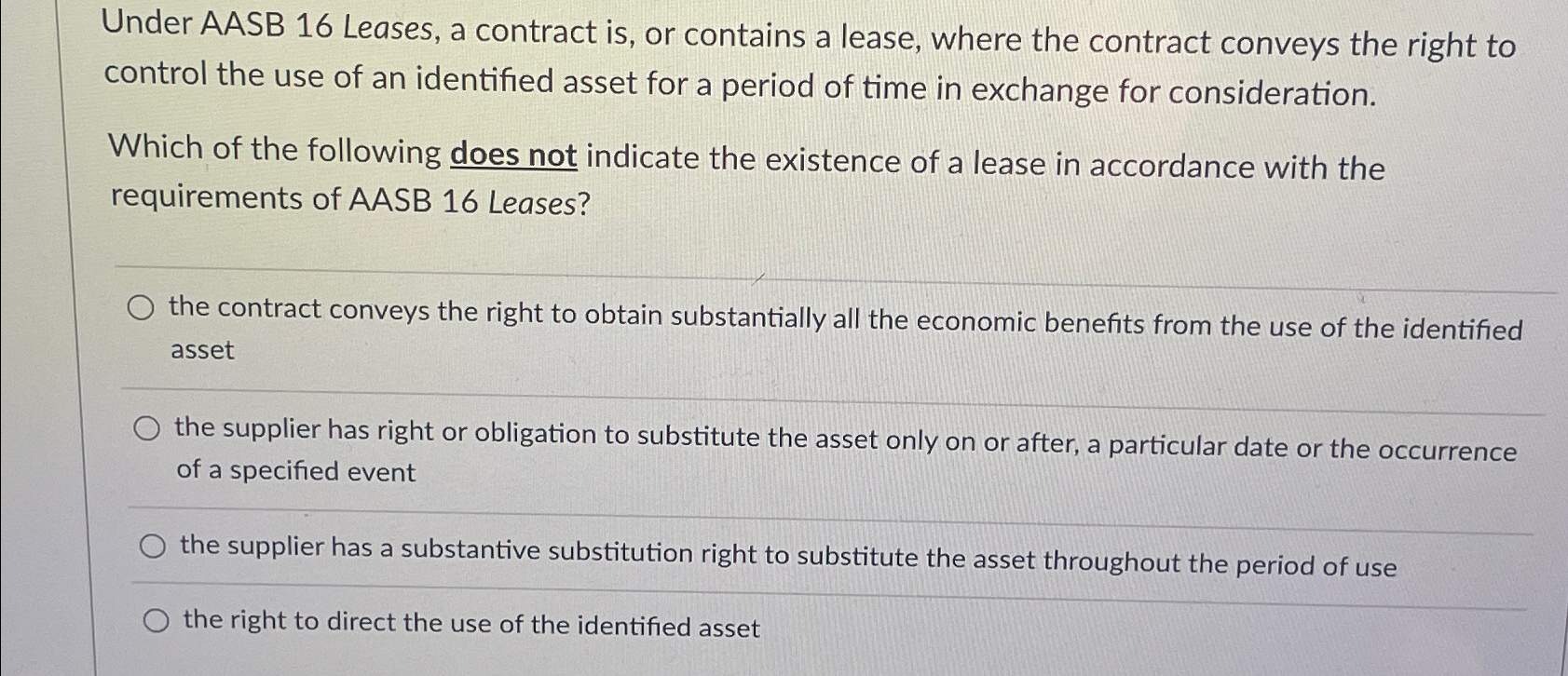  Under AASB 16 Leases, a contract is, or contains a lease,