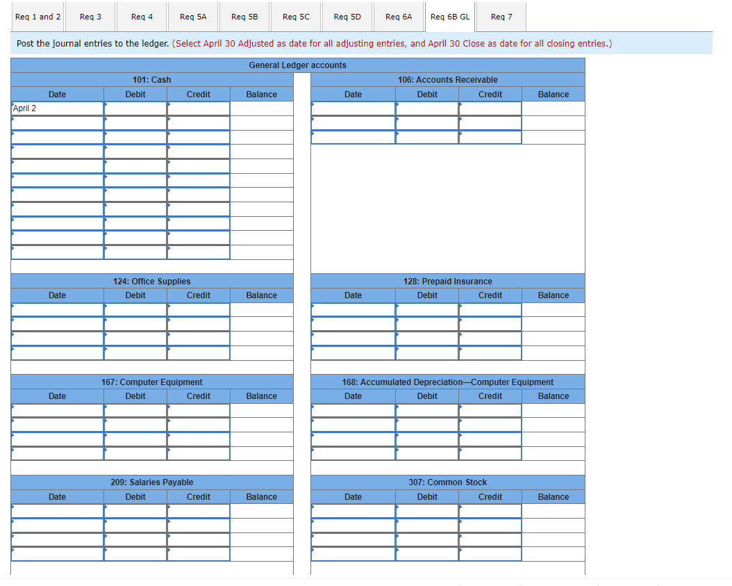 for minor repairs to computer equipment. April 30 The company paid $750