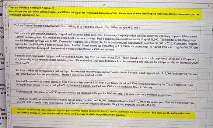  1 Chapter 5 Individual Homework Assignment Note: Please type your name,