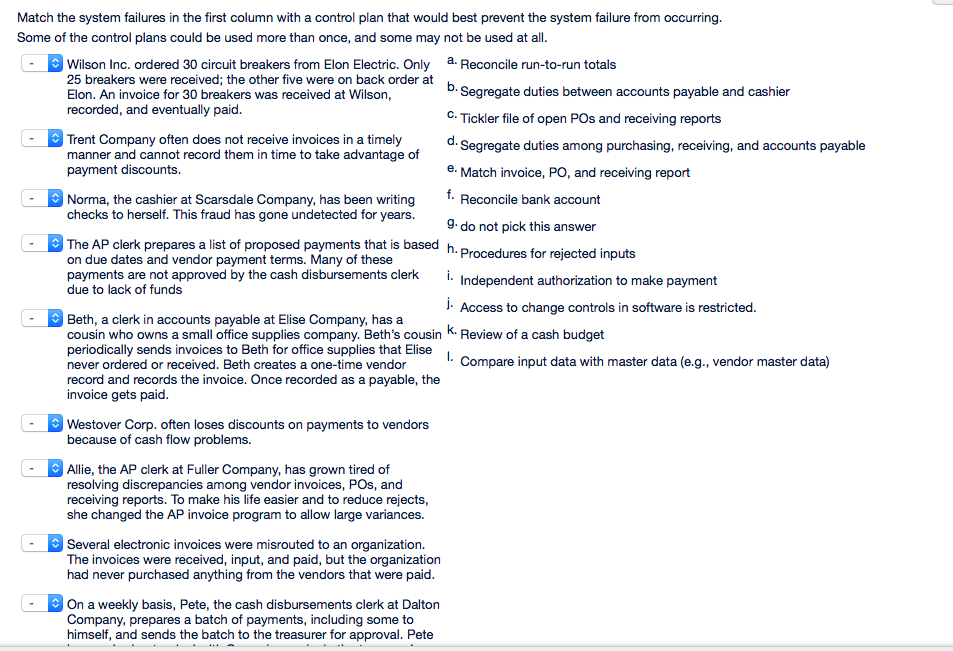 accounts payable/cash disbursements process described in Chapter 13 Narrative Description The payment