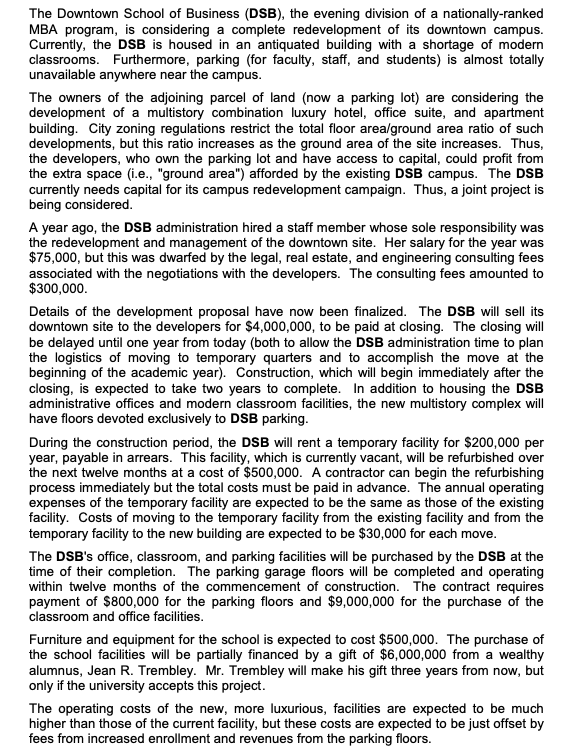 please solve part A, B, C, D The Downtown School of