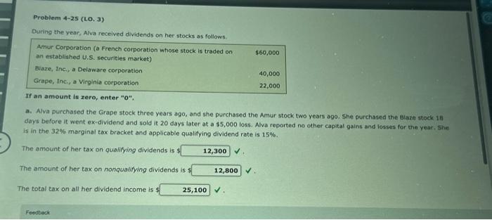 complete part B Problem 4-25 (LO. 3) During the year, Alva received