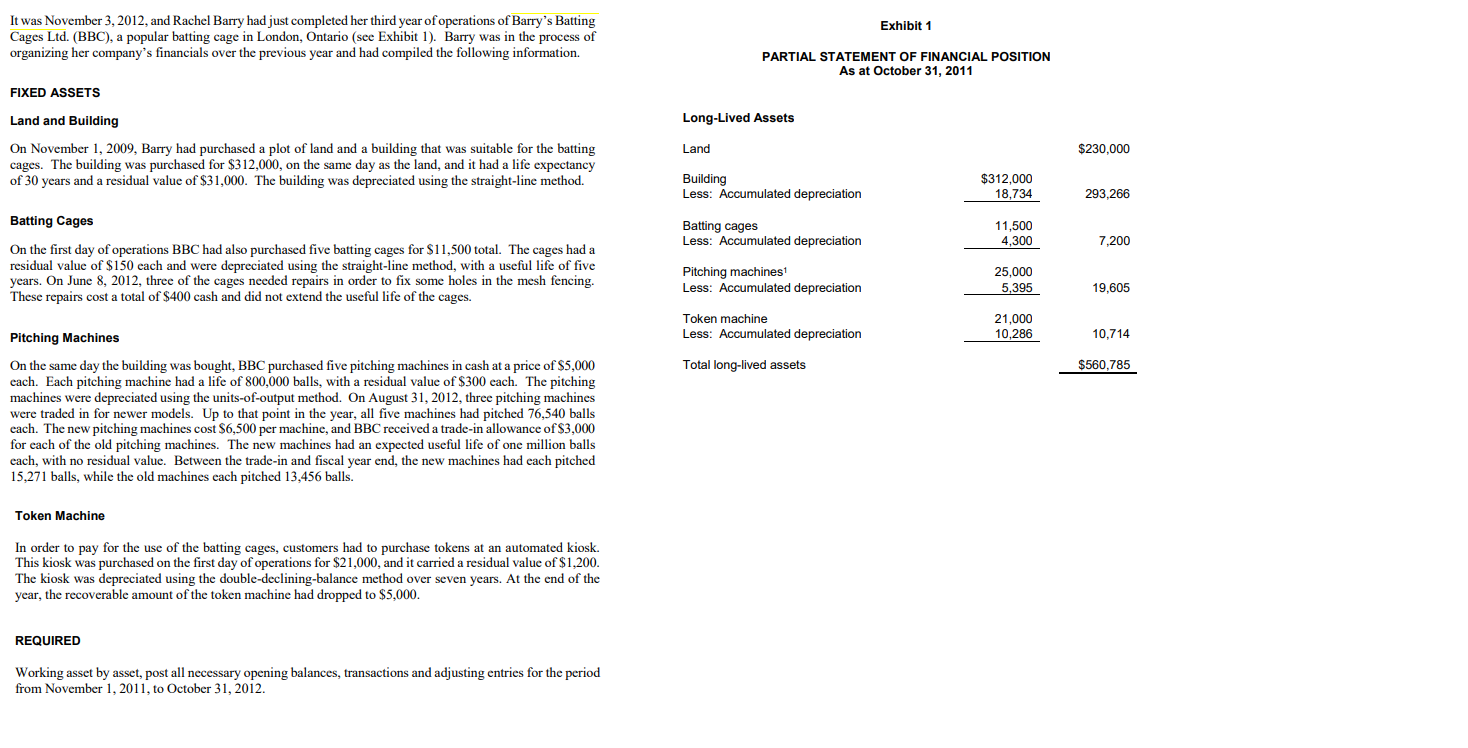 BARRYS BATTING CAGES LTD. Please include a T-account with trail marks. It