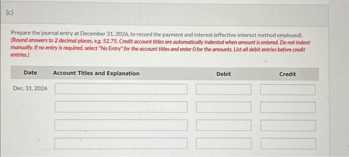 in five equal installments of $19,200 payable each December 31 beginning in