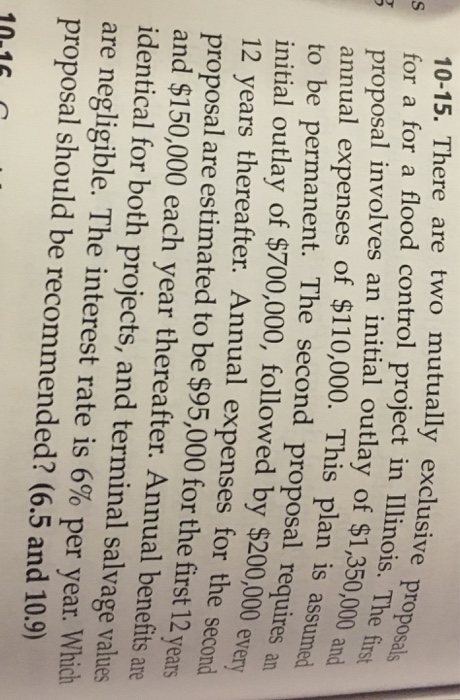  There are two mutually exclusive proposals I for a for a