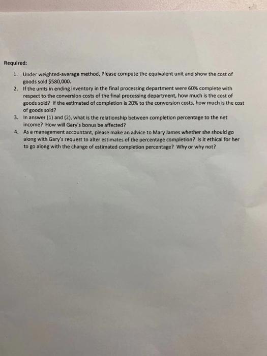 Stevens and Mary James are production managers in the Consumer Electronics Division
