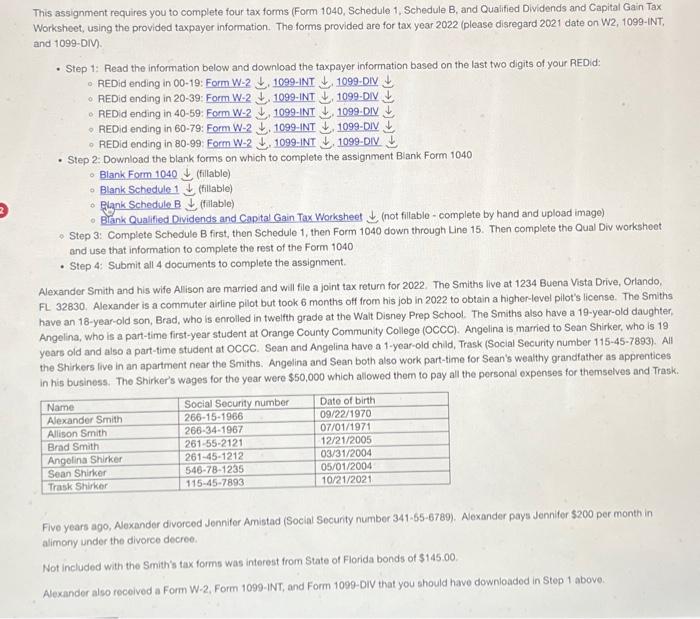  I just need the schedule 1 done please This assignment requires