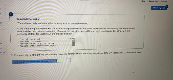  Help Save & EX Subt Check my work 17 Required information