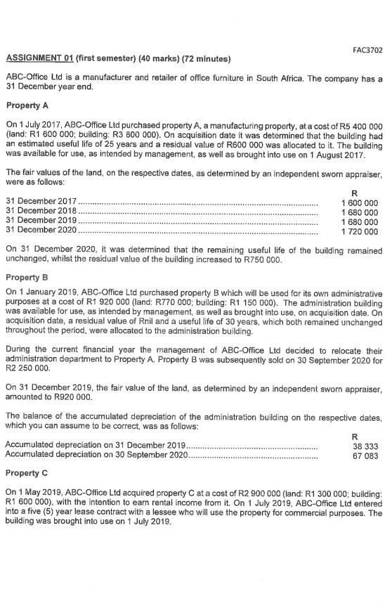 On acquisition date was determined that the building had an estimated useful